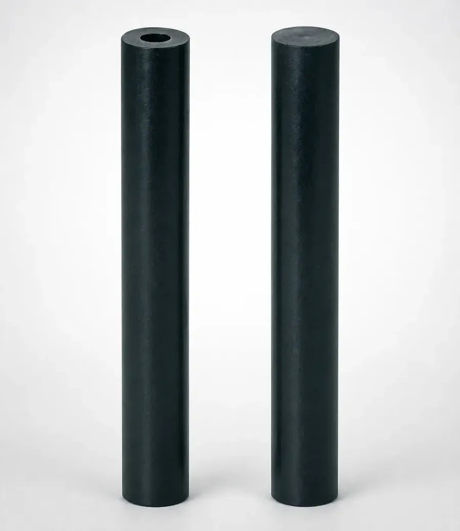 Polyether urethane spring blocks replacing corroded chrome-silicon coil springs in a wet stamping draw die